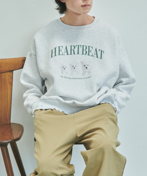 unclip（アンクリップ）の「ダメージルーズスウェット（スウェット・レディース・アイボリー/グレー・FREE）」の4枚目の写真