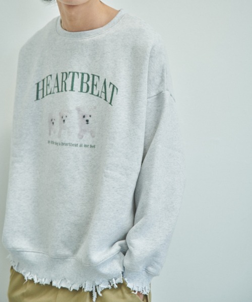 unclip（アンクリップ）の「ダメージルーズスウェット（スウェット・レディース・アイボリー/グレー・FREE）」の11枚目の写真