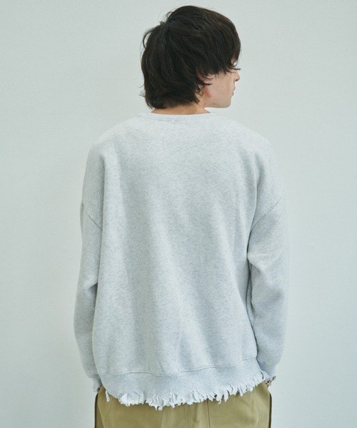 unclip（アンクリップ）の「ダメージルーズスウェット（スウェット・レディース・アイボリー/グレー・FREE）」の9枚目の写真