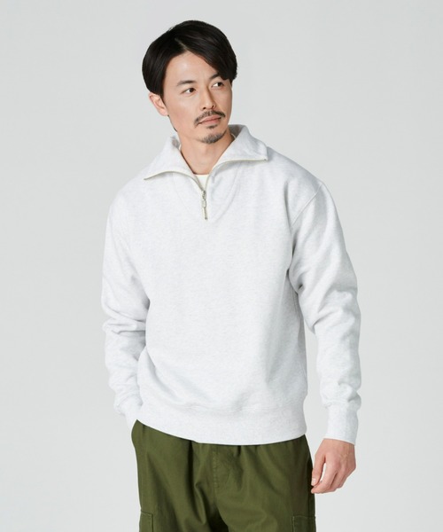 BACK NUMBER（バックナンバー）の「【BACK NUMBER】ＴＯＵＧＨ＆ＲＯＵＧＨヘビー裏毛ハーフＺＩＰ（スウェット・メンズ・ライトグレー/ブラック・M/XL/L/S）」の4枚目の写真