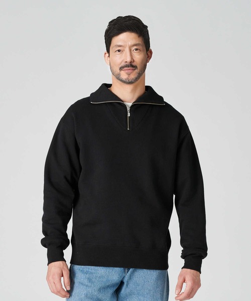 BACK NUMBER】TOUGH＆ROUGHヘビー裏毛ハーフZIP