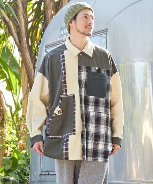 チャイハネ(チャイハネ)の「【チャイハネ】ラルダチェックパッチワークMEN'Sシャツ(シャツ/ブラウス・メンズ・ホワイト/イエロー/ブルー・FREE)」の8枚目の写真