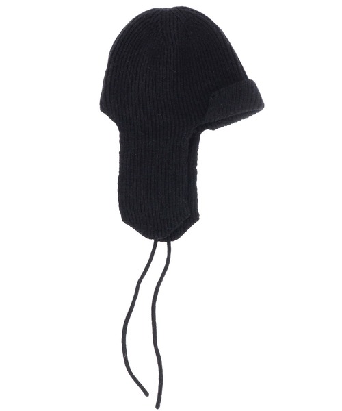 X-girl(エックスガール)の「2WAY EAR FLAP KNIT CAP(ニットキャップ/ビーニー・レディース・ライトグレー/ブラック・ONE SIZE)」の3枚目の写真