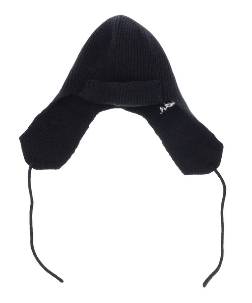 X-girl(エックスガール)の「2WAY EAR FLAP KNIT CAP(ニットキャップ/ビーニー・レディース・ライトグレー/ブラック・ONE SIZE)」の4枚目の写真