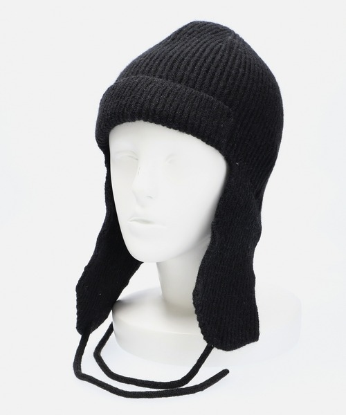 X-girl(エックスガール)の「2WAY EAR FLAP KNIT CAP(ニットキャップ/ビーニー・レディース・ライトグレー/ブラック・ONE SIZE)」の8枚目の写真