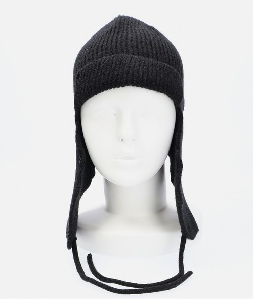 X-girl(エックスガール)の「2WAY EAR FLAP KNIT CAP(ニットキャップ/ビーニー・レディース・ライトグレー/ブラック・ONE SIZE)」の9枚目の写真