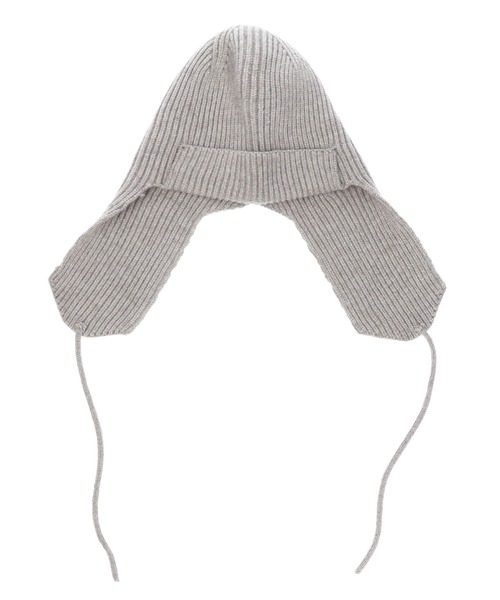 X-girl(エックスガール)の「2WAY EAR FLAP KNIT CAP(ニットキャップ/ビーニー・レディース・ライトグレー/ブラック・ONE SIZE)」の12枚目の写真