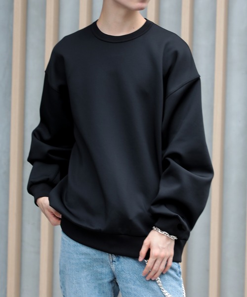 SETUP7（セットアップセブン）の「【SETUP7】ESSENTIALS Super smooth cardboard sweater ダンボールスウェットクルーネック ベーシックビッグスウェット（スウェット・メンズ・グレー/アイボリー/ブラック/ベージュ・L/XL/M）」の6枚目の写真