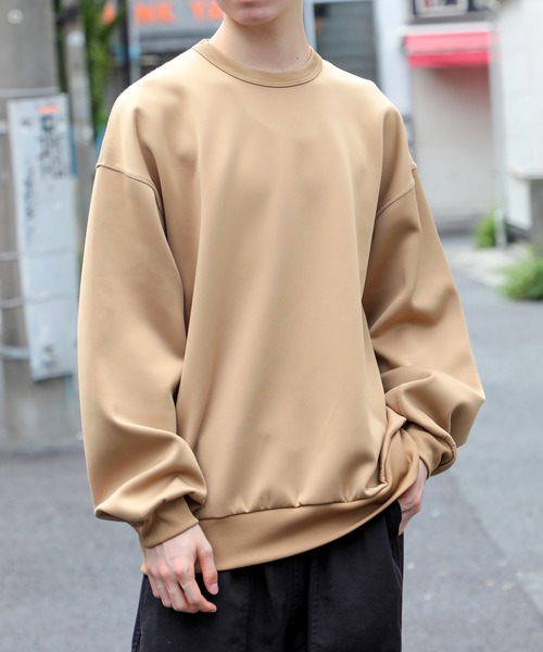 SETUP7（セットアップセブン）の「【SETUP7】ESSENTIALS Super smooth cardboard sweater ダンボールスウェットクルーネック ベーシックビッグスウェット（スウェット・メンズ・グレー/アイボリー/ブラック/ベージュ・L/XL/M）」の8枚目の写真