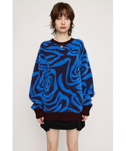 lemmikki JF星座柄ネイビー スカラー ScoLar 星座柄×無地リバーシブルカーディガン （ネイビー