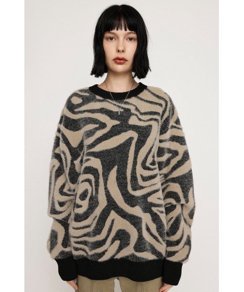 SLY(スライ)の「MINKY JQ PATTERN TOPS ミンキー ジャガード パターン トップス(ニット/セーター・レディース・ブラウン系その他2/ブルー系その他/ブラック系その他2・FREE)」の6枚目の写真