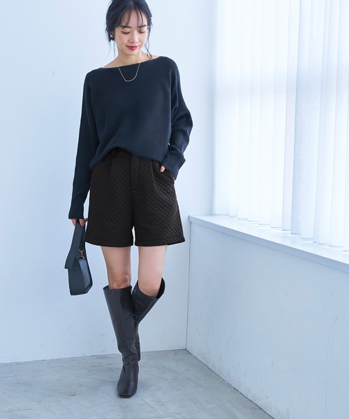 coca（coca）（コカ）の「キルティングショートパンツ（その他パンツ・レディース・ブラック・M/L）」の2枚目の写真