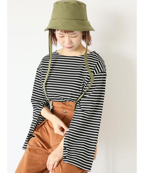 ehka sopo（エヘカソポ）の「ボーダー2WAY袖ロンT（Tシャツ/カットソー・レディース・ボルドー/オフホワイト/ブラック・F）」の4枚目の写真