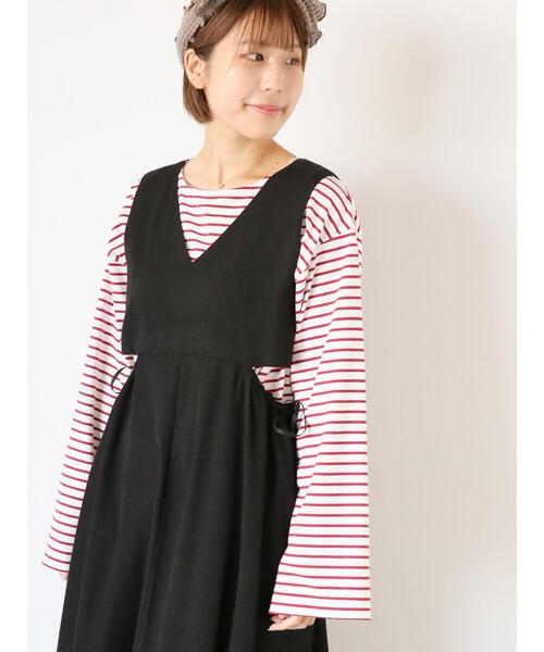 ehka sopo（エヘカソポ）の「ボーダー2WAY袖ロンT（Tシャツ/カットソー・レディース・ボルドー/オフホワイト/ブラック・F）」の13枚目の写真