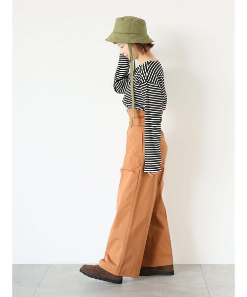 ehka sopo（エヘカソポ）の「ボーダー2WAY袖ロンT（Tシャツ/カットソー・レディース・ボルドー/オフホワイト/ブラック・F）」の19枚目の写真