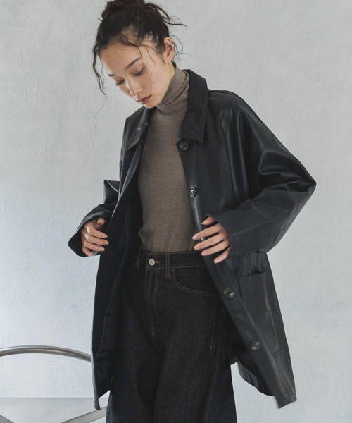 セール】フェイクレザーカバーオール（カバーオール）｜feepur