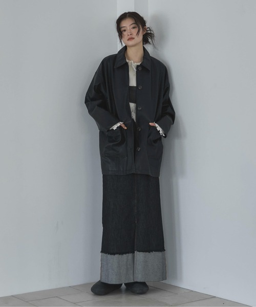 フェイクレザーカバーオール(カバーオール)|feepur フェイクレザーカバーオール(カバーオール)|feepur