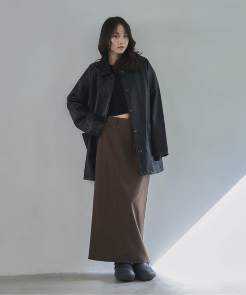 フェイクレザーカバーオール（カバーオール）｜feepur（フェピュール