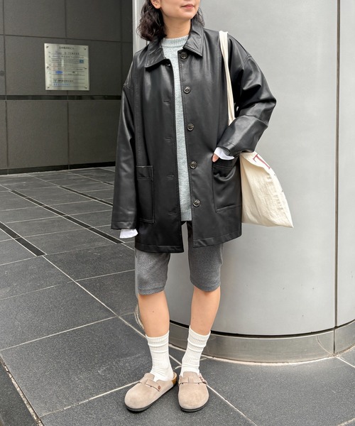 セール】フェイクレザーカバーオール（カバーオール）｜feepur