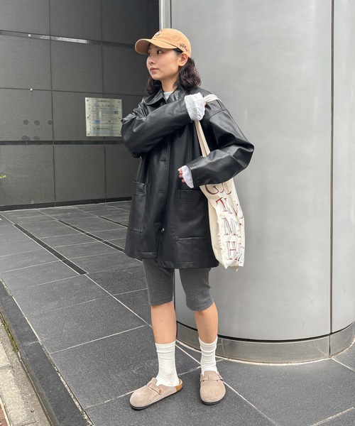 セール】フェイクレザーカバーオール（カバーオール）｜feepur