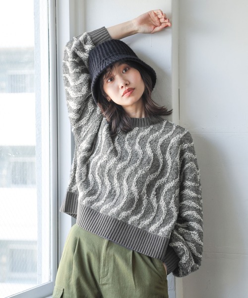 niko and...（ニコアンド）の「オリジナルニットバケットハット（ハット・レディース・ベージュ/ブラック・FREE）」の13枚目の写真