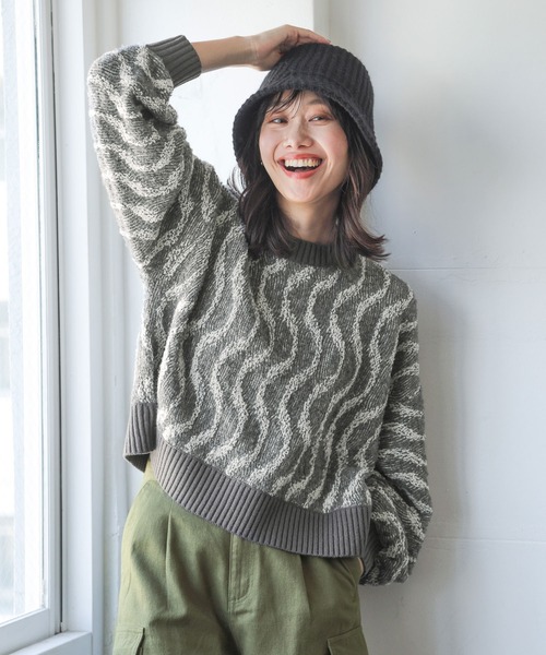 niko and...（ニコアンド）の「オリジナルニットバケットハット（ハット・レディース・ベージュ/ブラック・FREE）」の14枚目の写真