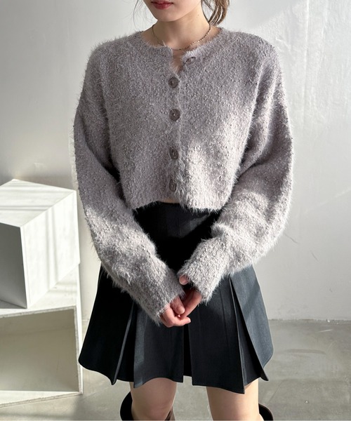 EPIMI E'PIMMY(エピミエピミー)の「【ハンドウォッシャブル】2WAYスラブフェザーカーディガン(カーディガン/ボレロ・レディース・ブラック/グレー/ブルー/オフホワイト・MEDIUM)」の4枚目の写真