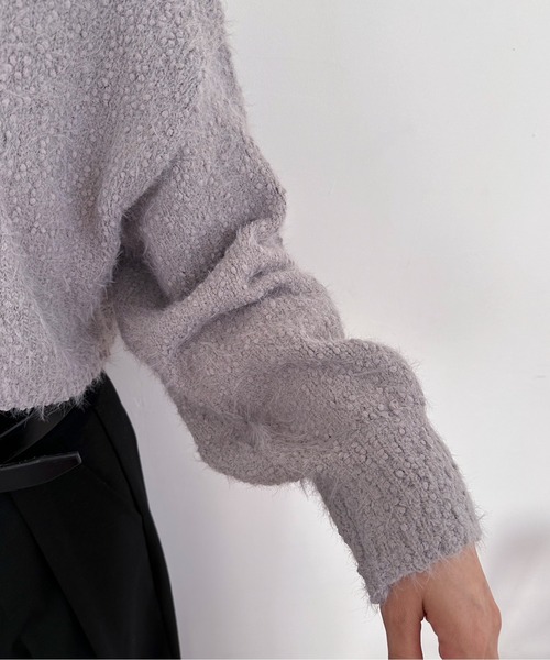 EPIMI E'PIMMY(エピミエピミー)の「【ハンドウォッシャブル】2WAYスラブフェザーカーディガン(カーディガン/ボレロ・レディース・ブラック/グレー/ブルー/オフホワイト・MEDIUM)」の6枚目の写真