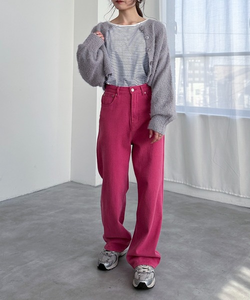 EPIMI E'PIMMY(エピミエピミー)の「【ハンドウォッシャブル】2WAYスラブフェザーカーディガン(カーディガン/ボレロ・レディース・ブラック/グレー/ブルー/オフホワイト・MEDIUM)」の9枚目の写真