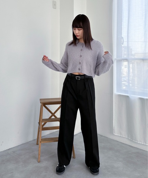 EPIMI E'PIMMY(エピミエピミー)の「【ハンドウォッシャブル】2WAYスラブフェザーカーディガン(カーディガン/ボレロ・レディース・ブラック/グレー/ブルー/オフホワイト・MEDIUM)」の11枚目の写真