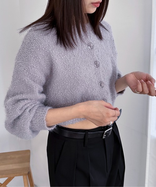 EPIMI E'PIMMY(エピミエピミー)の「【ハンドウォッシャブル】2WAYスラブフェザーカーディガン(カーディガン/ボレロ・レディース・ブラック/グレー/ブルー/オフホワイト・MEDIUM)」の12枚目の写真