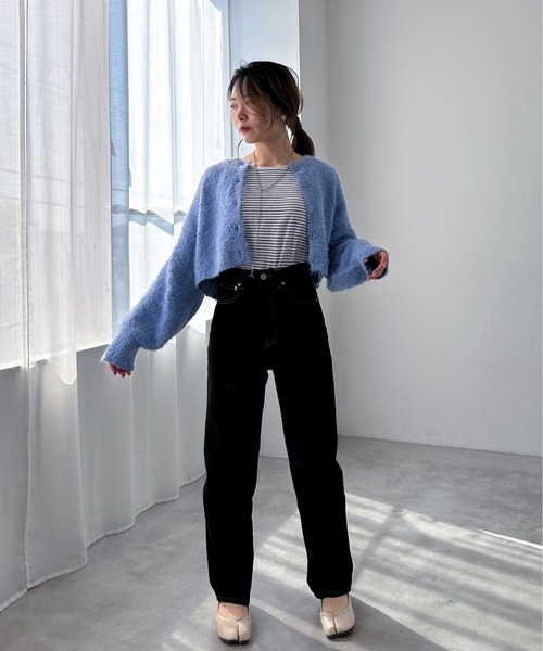 EPIMI E'PIMMY(エピミエピミー)の「【ハンドウォッシャブル】2WAYスラブフェザーカーディガン(カーディガン/ボレロ・レディース・ブラック/グレー/ブルー/オフホワイト・MEDIUM)」の16枚目の写真