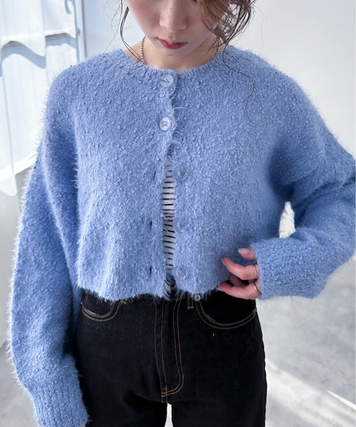 EPIMI E'PIMMY(エピミエピミー)の「【ハンドウォッシャブル】2WAYスラブフェザーカーディガン(カーディガン/ボレロ・レディース・ブラック/グレー/ブルー/オフホワイト・MEDIUM)」の18枚目の写真