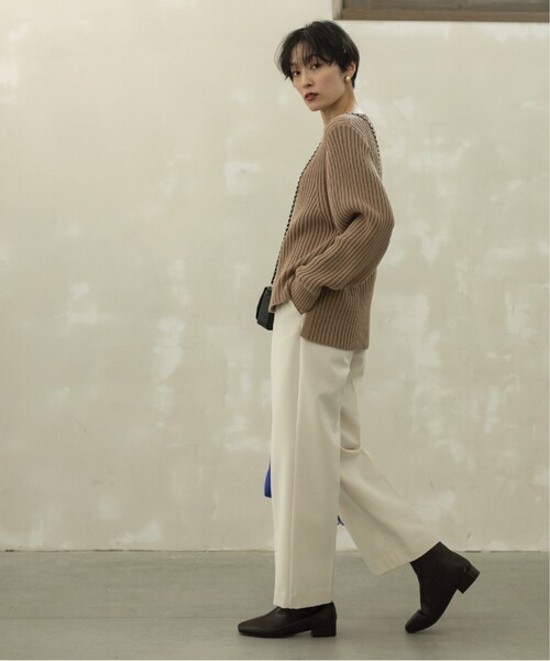 OPAQUE.CLIP(オペークドットクリップ)の「◆≪SS-LLsize≫ 裏起毛 ストレッチワイドパンツ/ネオサーモ【蓄熱素材/洗濯機洗い可】(その他パンツ・レディース・オフホワイト/グレー系/ブラック/ブラック系・34/36/38/40/42)」の13枚目の写真