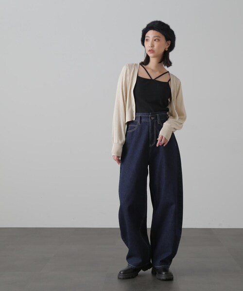 FREE'S MART（フリーズマート）の「◆シャギーベレー（ハンチング/ベレー帽・レディース・ホワイト/ブラック・ﾌﾘ-）」の9枚目の写真