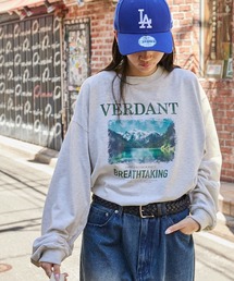 レトロアウトドアプリントビッグ長袖Tシャツ