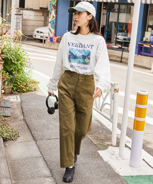 MONO-MART(モノマート)の「レトロアウトドアプリントビッグ長袖Tシャツ(Tシャツ/カットソー・メンズ・ホワイト系/チャコール/オートミール/ホワイト/ブラック・L/M)」の10枚目の写真