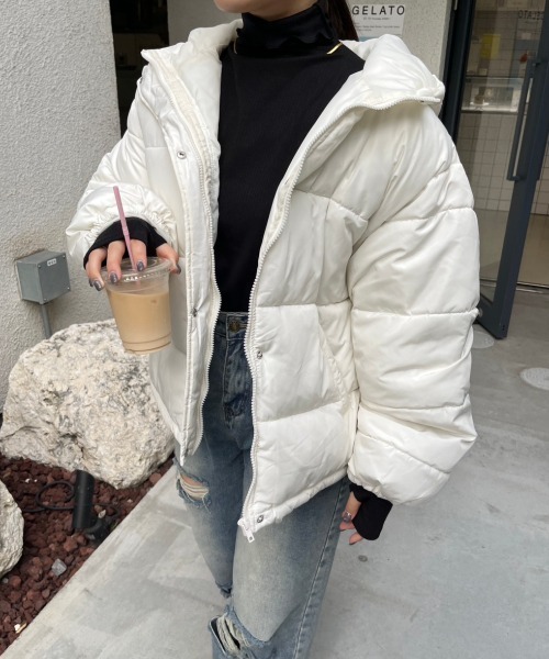 nemne store(ネンネストア)の「【低身長サイズあり】指開きタートルリブトップス(Tシャツ/カットソー・レディース・チャコール/オレンジ/アイボリー/ブラック/ホワイト×ブラック/ブルー・SMALL/MEDIUM)」の20枚目の写真