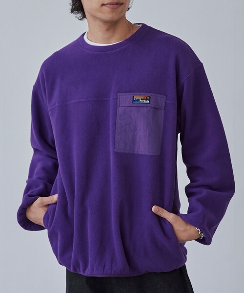 coen（コーエン）の「＜Parknik＞フリースクルーネックプルオーバースウェット（スウェット・メンズ・パープル/オフホワイト/ブラック/ケリーグリーン・S/M/L/XL）」の4枚目の写真
