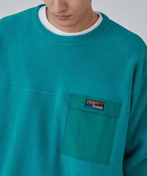 coen（コーエン）の「＜Parknik＞フリースクルーネックプルオーバースウェット（スウェット・メンズ・パープル/オフホワイト/ブラック/ケリーグリーン・S/M/L/XL）」の3枚目の写真