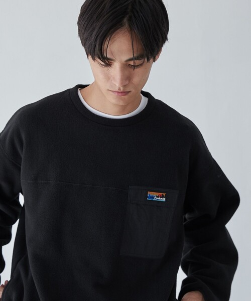 coen（コーエン）の「＜Parknik＞フリースクルーネックプルオーバースウェット（スウェット・メンズ・パープル/オフホワイト/ブラック/ケリーグリーン・S/M/L/XL）」の5枚目の写真