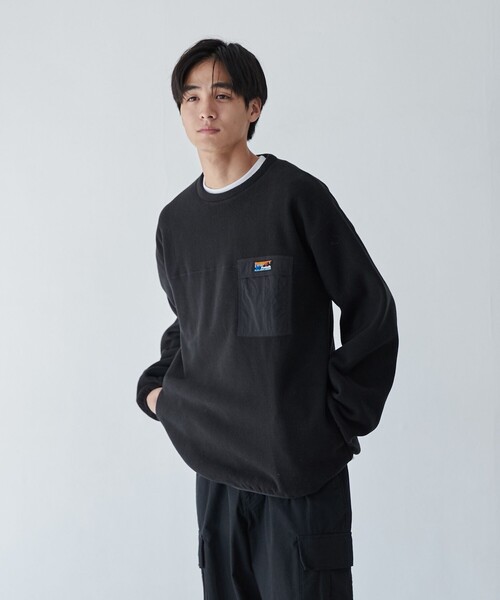 coen（コーエン）の「＜Parknik＞フリースクルーネックプルオーバースウェット（スウェット・メンズ・パープル/オフホワイト/ブラック/ケリーグリーン・S/M/L/XL）」の7枚目の写真