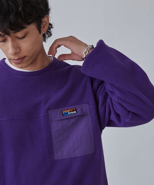 coen（コーエン）の「＜Parknik＞フリースクルーネックプルオーバースウェット（スウェット・メンズ・パープル/オフホワイト/ブラック/ケリーグリーン・S/M/L/XL）」の12枚目の写真