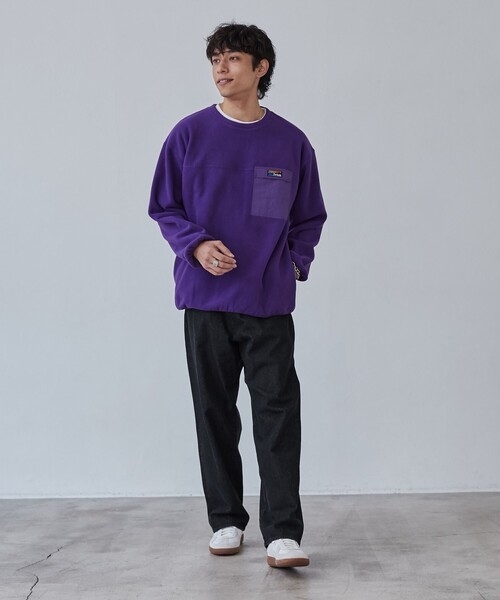 coen（コーエン）の「＜Parknik＞フリースクルーネックプルオーバースウェット（スウェット・メンズ・パープル/オフホワイト/ブラック/ケリーグリーン・S/M/L/XL）」の14枚目の写真