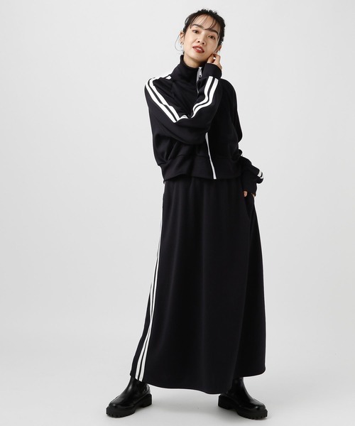 BAYFLOW（ベイフロー）の「ショートトラックジャケット（ブルゾン・レディース・ブラック/アイボリー/ボルドー・FREE）」の4枚目の写真