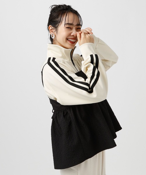 BAYFLOW（ベイフロー）の「ショートトラックジャケット（ブルゾン・レディース・ブラック/アイボリー/ボルドー・FREE）」の15枚目の写真