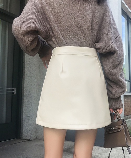 meJane(ミージェーン)の「アシンメトリーラップZIPスカパン(スカート・レディース・ブラック/オフホワイト/モカ・M/S)」の8枚目の写真
