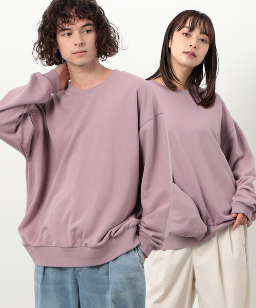 Purple&Yellow（パープルアンドイエロー）の「カラーステッチクルーネックプルオーバー（スウェット・メンズ・ダークブラウン/トップグレー/ラベンダー・LARGE/SMALL/MEDIUM）」の3枚目の写真