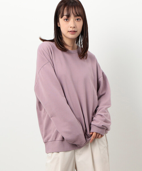 Purple&Yellow（パープルアンドイエロー）の「カラーステッチクルーネックプルオーバー（スウェット・メンズ・ダークブラウン/トップグレー/ラベンダー・LARGE/SMALL/MEDIUM）」の15枚目の写真