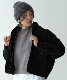 フリージアMiaミア　 ボアジャケットブルゾン 黒38Mサイズ　未使用 フリージア様専用Miaミア ボアジャケットブルゾン 黒38Mサイズ 未使用